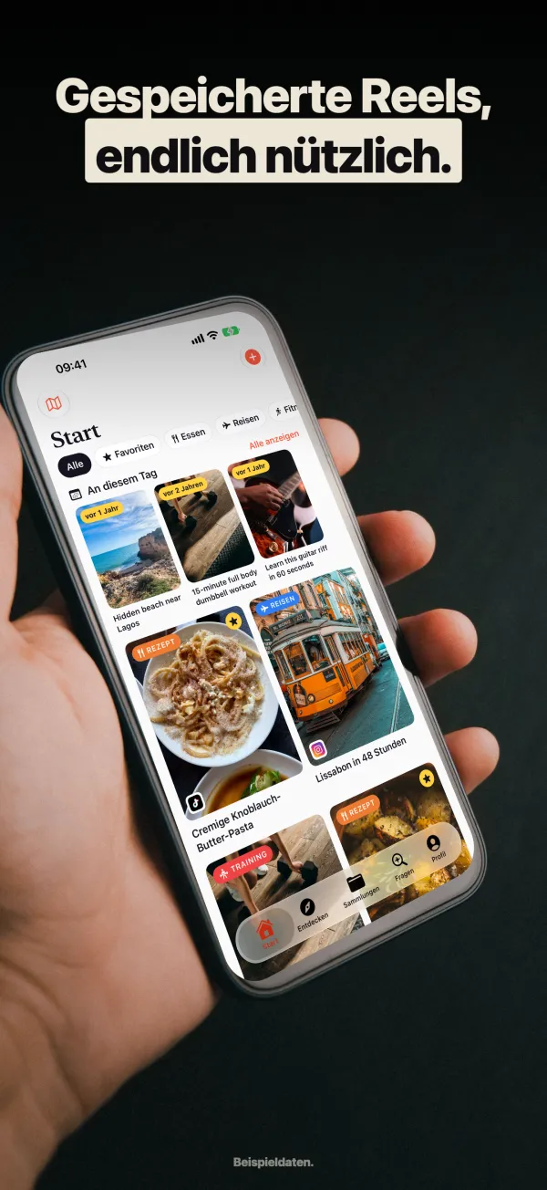 ReelSave App-Bildschirm: Eine Bibliothek für alle Apps